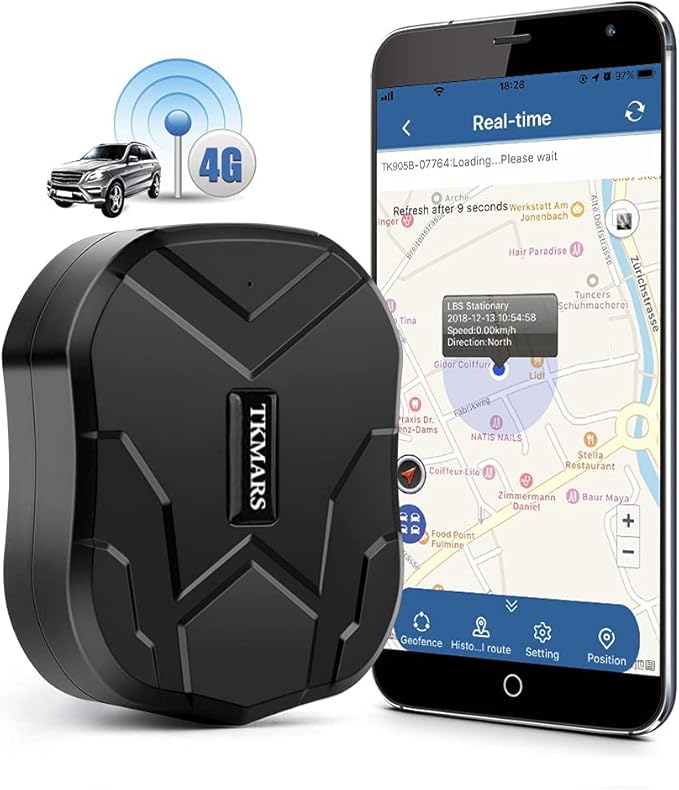GPS Tracker for Vehicles 4G TK905B 10000mAh Long Battery Life, Car GPS Tracking Device Magnetic, Unlimited Distance Real-Time Tracking Rastreador Motorcycle Camping Car, APP No Subscription