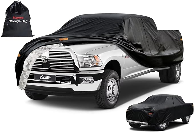 Kayme Truck Cover Custom Fit Dodge Ram 2500/3500(1994-2001) Regular Cab Long Bed. Full Exterior Heavy Duty Outdoor Pickup Truck Car Cover Waterproof All Weather.Car Tarp for Wind Sun Dust Protection.