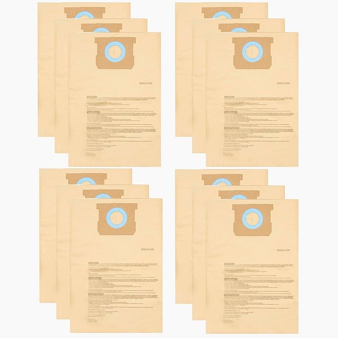 12 Pack DXVA19-4101 Dust Bag Compatible with DEWALT 6-10 Gallon DXV06P DXV09P DXV09PA DXV10P DXV10PL DXV10S DXV10SA DXV10SB Wet/Dry Vacuum Cleaners
