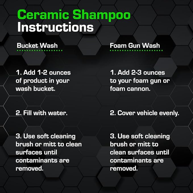 Ceramic Car Shampoo - Car Wash For Ceramic Coatings - Car Wash Soap - Adds Hydrophobic Protection | Enhances Ceramic Coatings, Waxes Or Sealants | Incredible Shine