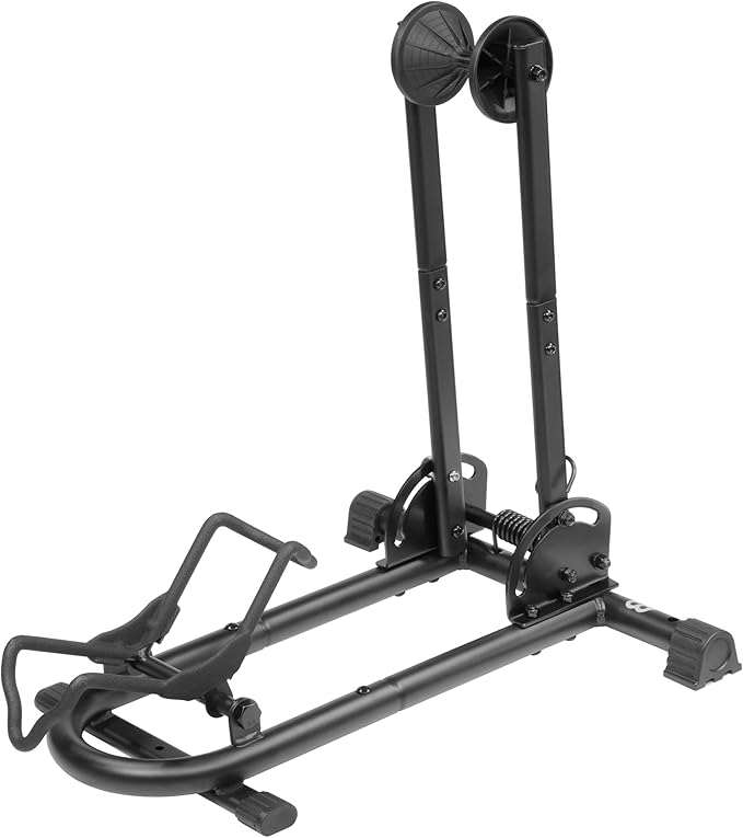 BikeHand Foldable Bike Stand Floor Rack | Sturdy & Durable Quick-Fold Design for MTB & Road Bicycle Storage - up to 2.4" Tire Width | Portable Bike Rack Garage Foldable Storage Stand | Updated Design