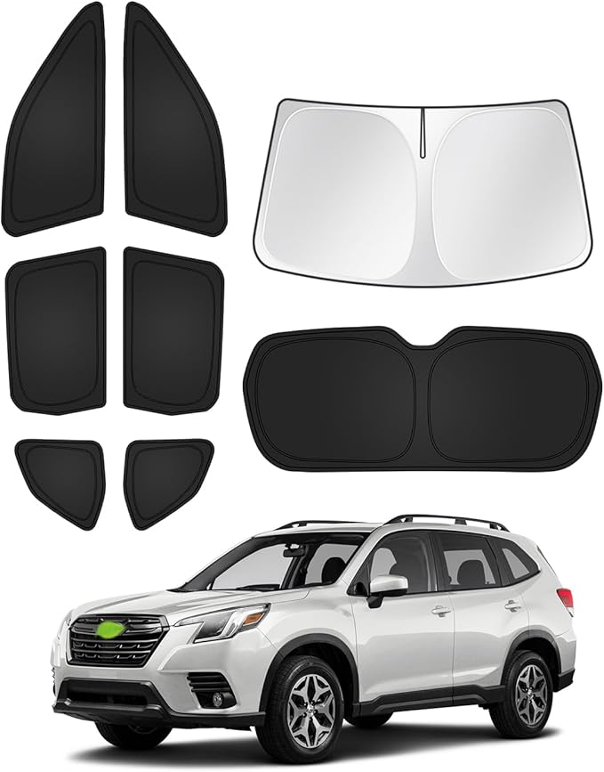 Sunshades for 2025 2026 Subaru Forester Accessories Windshield Sun Shade Side Rear Window Shade Cover Sun Visor Shield Privacy Protection Keep Vehicle Cool Black 8PCS