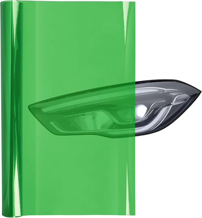Lypumso 16 x 60 Inches Headlight Taillight Car Tint Vinyl Film, Self Adhesive Fog Lights Sticker Sheet Roll for Car Lights Cover Protection (Green)