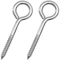 2Pcs Self Tapping Eyelet Screw Eye Bolt，6 Inch Heavy Duty Screw Eyes Hooks ，M10 Wooden Large Screw Eye Hook，Load Capacity 800 Lbs for Hammock ，Yoga，Heavy Indoor Outdoor Uses (2, M10-6 INCH)