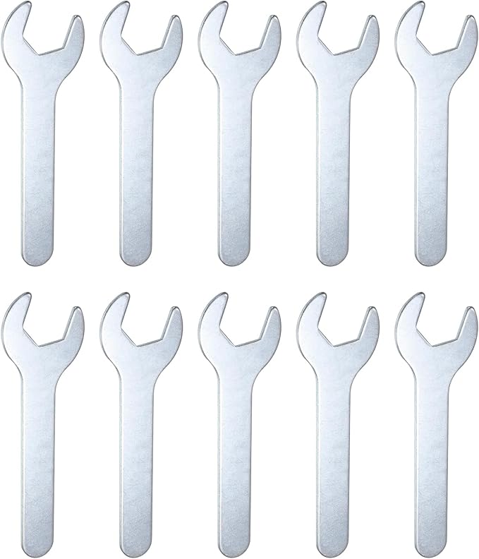 HARFINGTON 10pcs Small Wrench 21x126x2.8mm Metric U-Shaped Single Open Ended Spanner Super Thin Flat Head Galvanizing Wrench for Automotive Repair Furniture Assembly