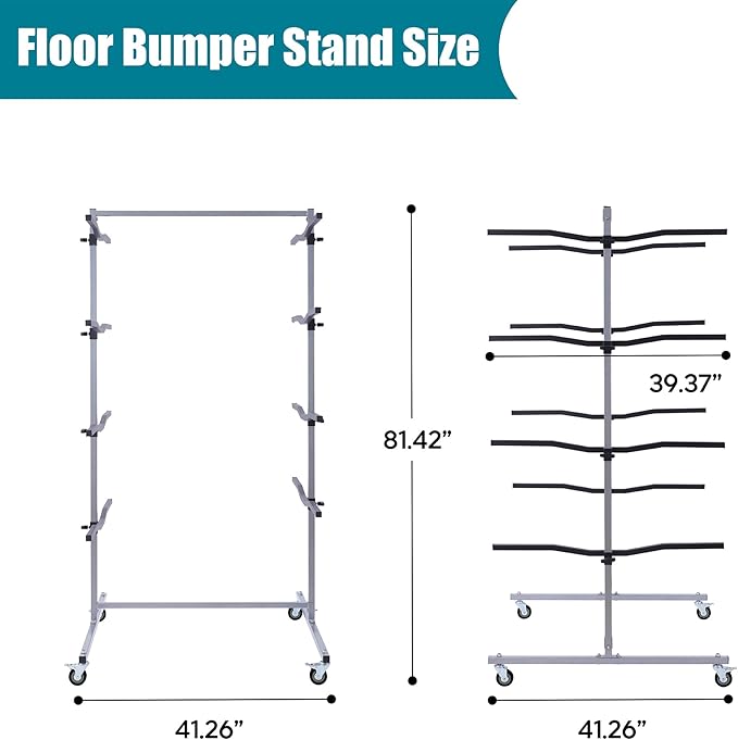 Floor Mobile Bumper Storage Rack,Heavy Duty Double Sided Bumper Storage Rack for Automobile Parts - Maximize Efficiency Universal Auto Body Rolling Parts Storage Stand for Repair Shops Garages