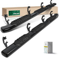 YHTAUTO 5 Inch Running Boards Side Steps Fit Chevy Silverado & GMC Sierra 1500/2500 HD/3500 HD 2019-2024, Crew Cab, Oval Bent Ends Carbon Steel Black Powder, Wheel to Wheel Truck Cab Side Step Rails