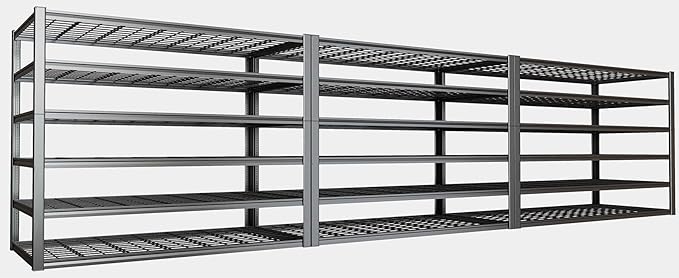 50" W Garage Shelving Heavy Duty, 6 Tier Garage Shelves, 50" W x 84" H x 24" D Adjustable Storage Shelving Unit, Commercial Metal Shelves for Warehouse, Basement, Shop,3 Pack