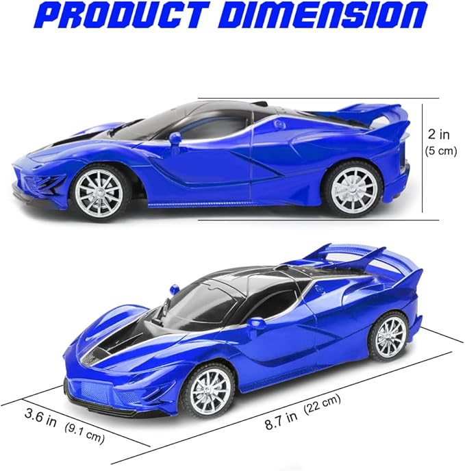 Remote Control Car for Boys Kids, 2.4GHz 4WD High Speed RC Cars Toys with Headlights and Controller, Electric Sport Racing Hobby Toy Car Model Vehicle for 6+ Year Teens Gift (Blue)