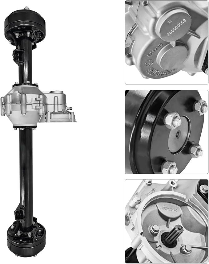 1027717-01 102771701 Rear Axle Assembly with Brake Drum 10 Teeth for 1998-Up Club Car DS & 2004-Up Club Car Precedent Electric with Graziano Transaxle