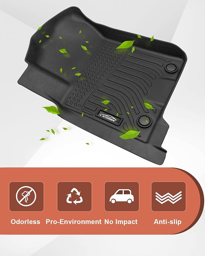 Custom Fit All-Weather TPE Ruber Floor Mats for Nissan Armada/Infiniti QX80 2019-2024 | Waterproof, Anti-Slip Front & Rear Row Floor Liners Automotive Accessories | 3-Piece Set (Black)