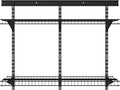 ClosetMaid MaxLoad Heavy Duty Wall Shelf Kit for Garage, 2 Shelves, Adjustable ShelfTrack Wire Shelving, Black Finish
