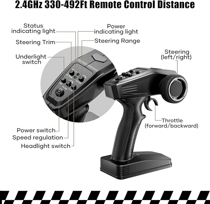 WayEee RC Car 1/16 Brushless Fast Cars Toys for Adults and Boys 8+, Max 35 mph High Speed 4X4 Truck, 2.4GHz Remote Control, 2 Replaceable PVC Shell, All Terrain Vehicle, Colorful LED Lights