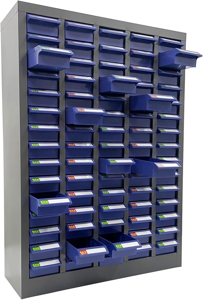 Parts Cabinet, 75 Drawers Tool Cabinet Without Door, Plastic Bolt and Nut Tool Storage Box for Garage Office Warehouse