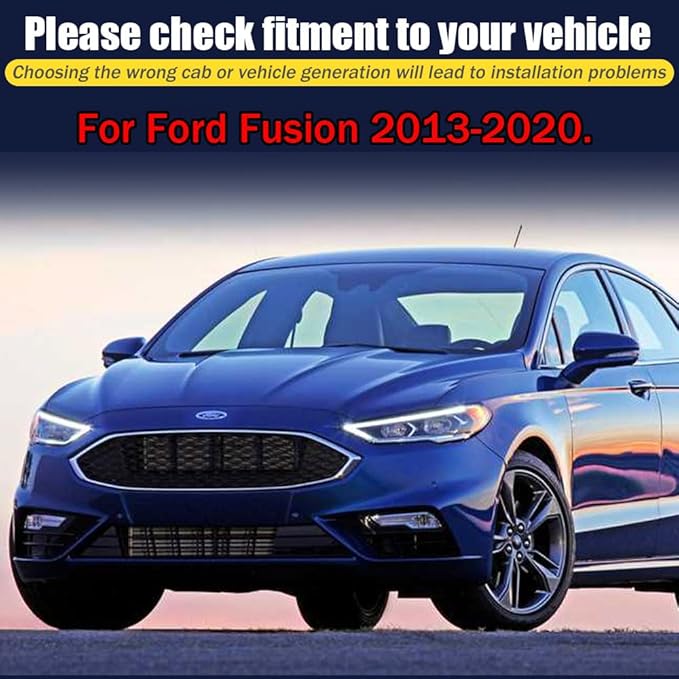 Rain Guards for Fusion 2013-2020, Tape-on Side Window Deflectors for Fusion, Window Visors for Ford Cars, for Ford Car Accessories 4 Rain Guards ＆ 4 Car Coasters