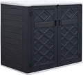 ADDOK Larger Outdoor Storage Shed Weather-Resistance, Horizontal Outdoor Storage Box Waterproof for Garden Backyard Patio and Lawn, 38 Cuft Capacity for Bike, Garbage Cans, Lawn Mover, Patio Tools