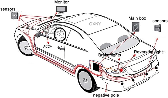 Backup Parktronic System Car Auto Vehicle Reverse with 8 Parking Sensors kit Distance Detection LCD Distance Display Sound Warning …