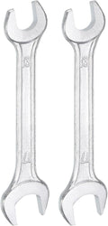 HARFINGTON 2pcs Double Open End Wrench 13mm x 17mm Metric 15 Degree Offset Angle Small Flat Head Wrench Galvanizing Open Ended Spanner for Automotive Repair Furniture Assembly