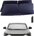 Windshield Sun Shade Umbrella for 2023-2025 Toyota bZ4X Accessories: Custom Fit 240T Silver, Double Thickened, Foldable Sunshade Front Window Sun Visor, Ultimate 99% UV Blocking for XLE/FWD/AWD