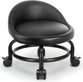 Rolling Stool with Backrest Low Height Rolling Stools, Low Roller Stool Chair, Roller Seats for Home, Office, Garage, Shop, Library