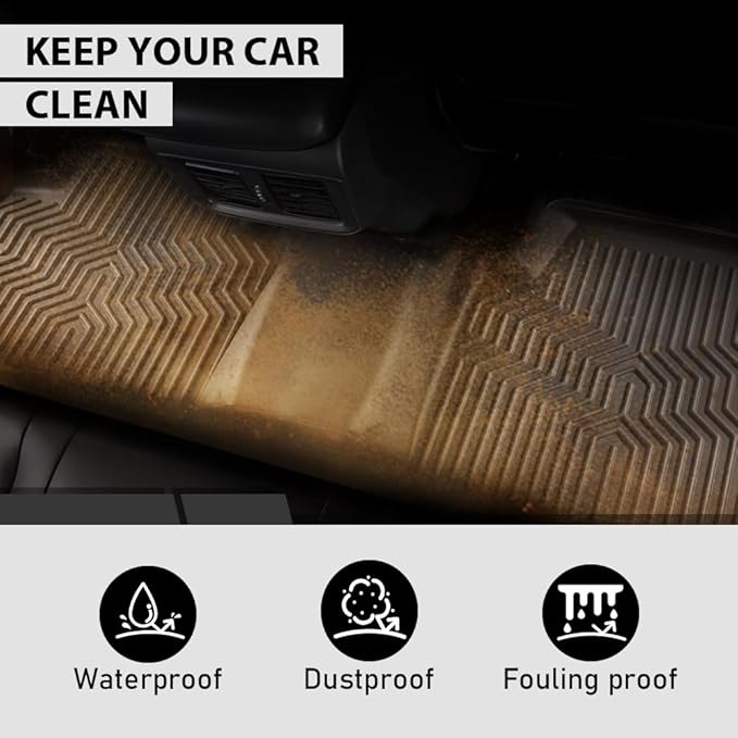 G-PLUS Floor Mats Compatible with Honda Civic 2016-2021 Coupe/Sedan/Fit Civic Hatchback 2017-2021/Fit 16-21 Honda Insight TPE All Weather Full Cover Protection 3 Piece,Black