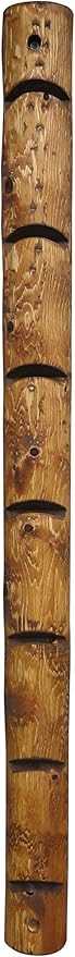 7-Place Wall-Mounted Snowboard Log Rack, Wakeboard Racks, Skateboard Holder Wall Mount, Vertical Snowboard Wall Mount Sport Storage for Garage, Skateboard Rack Walls, Wood Storage Racks - Canyon Brown