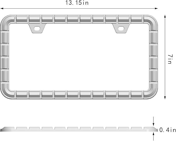 Creathome 3D Chrome License Plate Frames, Pure Zinc Alloy Metal with Chain Patterned