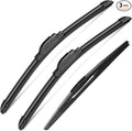 3 Wipers Set for Suzuki SX4 2007-2013, Windshield Wiper Blades Original Equipment Replacement Front and Rear- 26"/14"/10B" (Pack of 3) J- HOOK