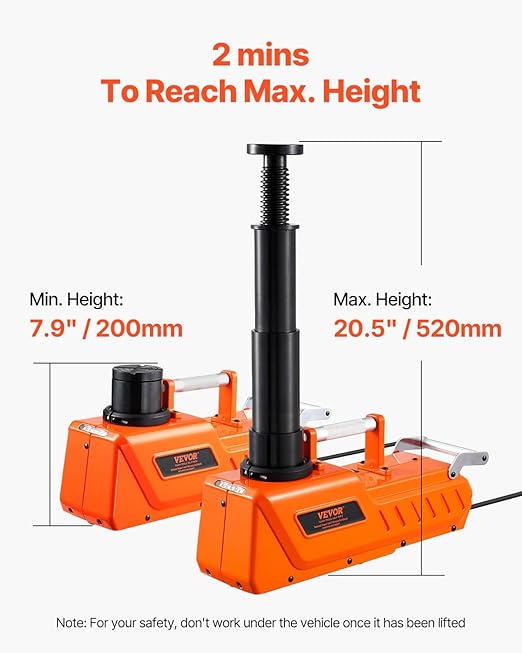 VEVOR Electric Car Jack, 15 Tons /33000 lbs, Adjustable Electric Scissor Jack with High Load Capacity, 12V Dual-Powered Tire Change Replacement with LED Light, Portable Jack kit for Sedan, SUV, Truck
