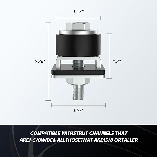 SKTREX Anti-Skid designTrolley Roller Wheels Limit Trolley Assembly Positioning for Unistrut Strut Channel with 1-5/8" Wide and All 1-5/8" or Taller Strut Channel Pack of 2
