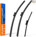 HULADAED® 25'' 22'' 15'' Windshield Wipers Replacement for Volkswagen Tiguan 2022-2018 Touareg 2023-2019 Silicone Front Rear Wiper blades for MY Car-All Weather & Quiet(3 PACK)