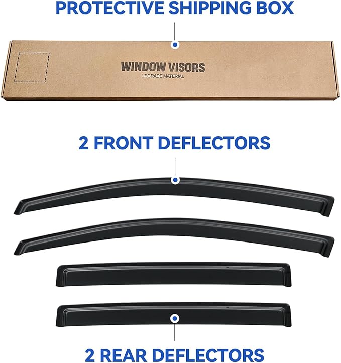 Window Visors Rain Guards Shield for 2004-2016 Nissan Armada, Out-Channel Window Vent Wind Deflectors Visors Shades for 04-16 Armada