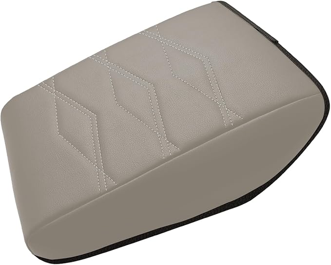 Muslogy for 2024 2025 Atlas Center Console Pad Armrest Cover Protector Vegan Leather Extra Soft Interior Accessories Armrest Box Lid Pad Compatible with Volkswagen Atlas Accessories(V1_Light Gray)