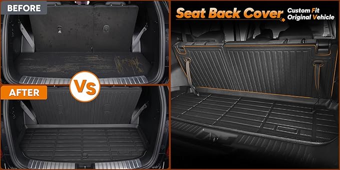 Binmotor-Floor Mats & Cargo Liner Set for Mazda CX50 Hybird 2025, All Weather Car Floor Mat Seatback Cargo for CX 50 Hybird Accessories, Rubber Mats TPE Car Liners for CX-50 Hybird Trunk Liner-Black