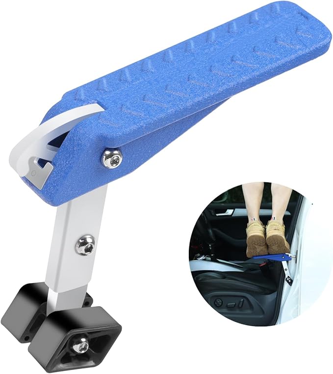 COWVIE Foldable Car Door Step Stand Pedal - Access to Vehicle's Roof Both Feet Wider Stand Pedal for Most SUV Truck Jeep, Max Load 400 Lbs