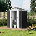 5x3 FT Outdoor Storage Shed, Metal Garden Shed with Frame Floor, Small Outside Tool Shed with Lockable Sliding Doors & 4 Air Vents, Waterproof Storage Building for Backyard, Patio, Lawn, Gray