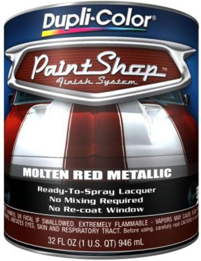 Dupli-Color BSP212 Paint Shop Finish System Base Coat – Molten Red Metallic - 32 oz. Automotive Paint