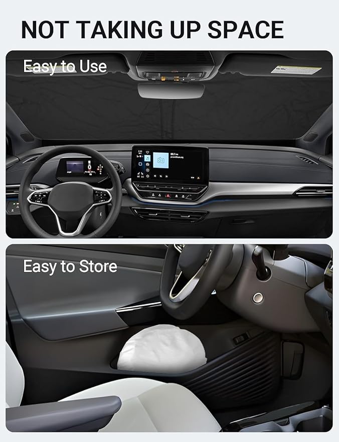 Proadsy for Volkswagen VW ID.4 2021-2025 Windshield Sun Shade 4-Layer Foldable Front Sunshade Protector Sun Visor Blocks UV Rays Keep Car Cooler