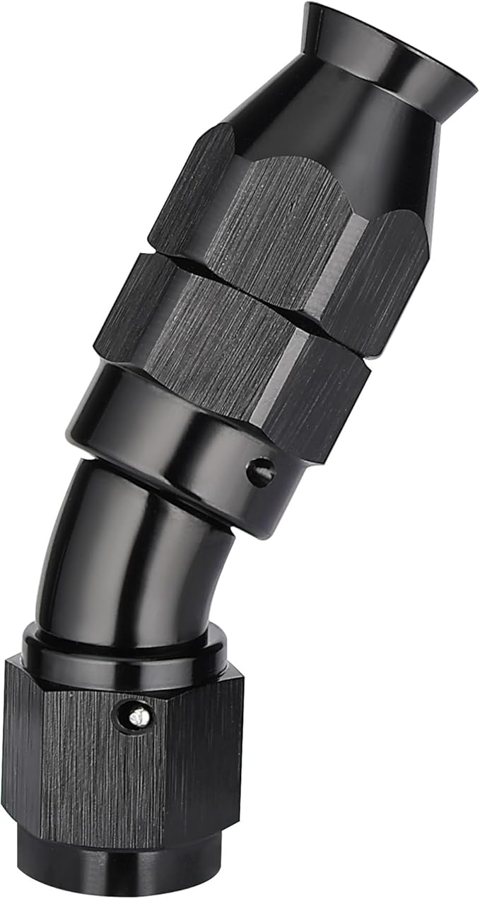EVIL ENERGY 4AN 30 Degree PTFE One Piece Full Flow End Hose Fitting Aluminum Black