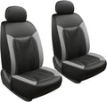 GIANT PANDA 2 Front Leather Car Seat Cover for Hyundai,3D Air Cool Mesh Thick Seat Covers Custom Fit Hyundai Sonata Elantra Santa Fe Tucson Accent Kona Palisade Genesis Venue Ioniq (Grey+Black)