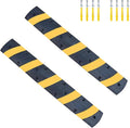 2 Pack 72 Inch Heavy Duty Rubber Speed Bump Ramp – Cable Protector, Driveway Garage Road Parking Lot Safety Control, Durable Anti-Slip Traffic Hump