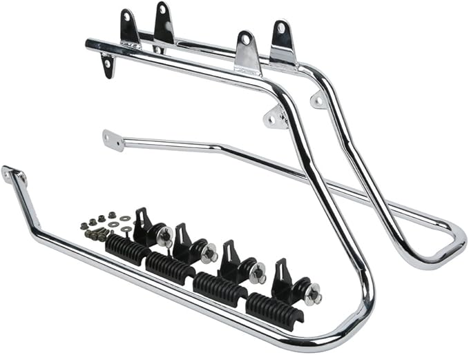 XFMT Vivid Black 5" Stretched Extended Saddlebags Hard Saddle Bags W/Chrome Conversion Bracket For Harley Softail Heritage Deluxe 1984-2017