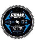 CRALY 14 Inch 72 Teeth Steel and Ferrous Metal Cutting Circular Saw Blade, 1 Inch Arbor, Thin Kerf, Professional Carbide Tipped Blade for Angle Iron, Threaded Rod, EMT Conduit(C1472MC)