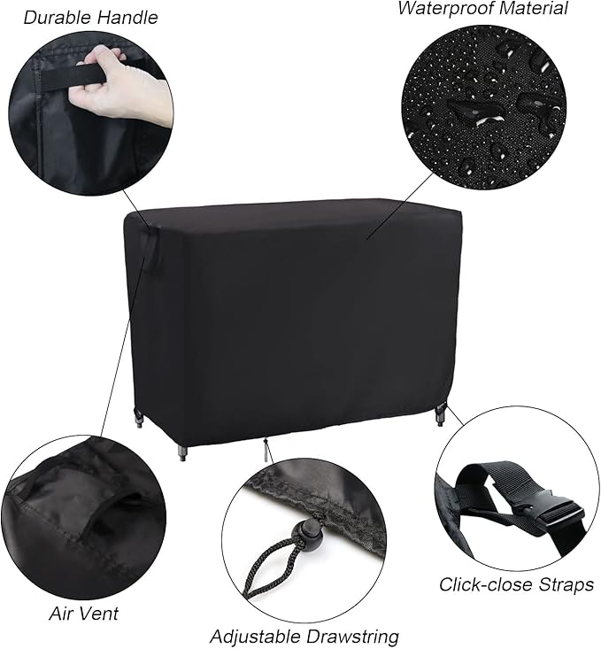 Kingling Outdoor Table Cover for Outdoor Bar Table, 55 Inch Waterproof Patio Bar Table Cover for Outdoor Prep Tables - 55''L x 19''W x 36''H