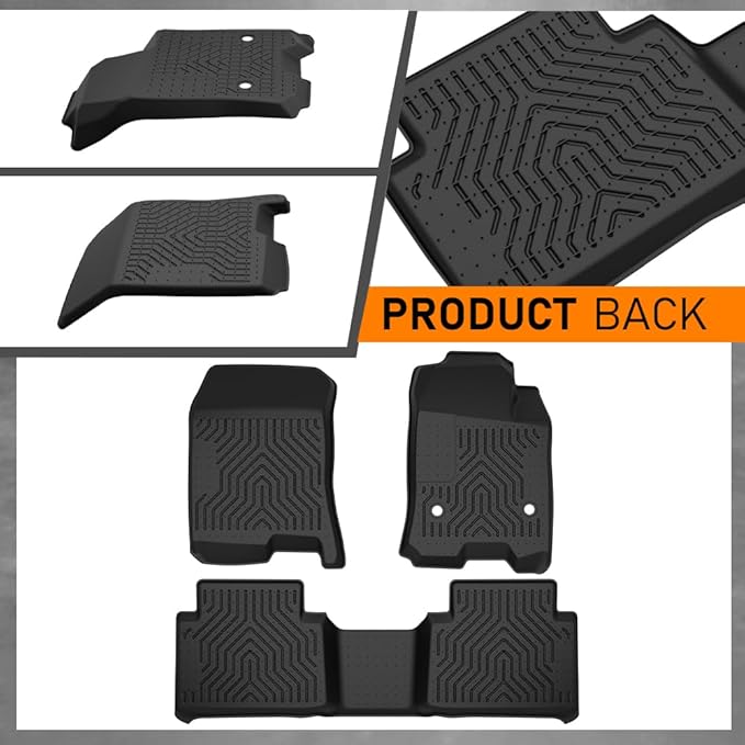 G-PLUS Floor Mats Fit for Chevy Colorado/GMC Canyon Crew Cab 2023 2024 2025,TPE All Weather Custom Fit Anti-Slip Floor Liners,1st & 2nd Row Car mats Accessories