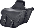 Dream Apparel Naked Cowhide Leather Motorcycle Saddle Bags Studded Throw Over Saddlebags, Motorcycle Side Bags for Honda Shadow Sportster Softail Dyna V-star (Black, No Studs)
