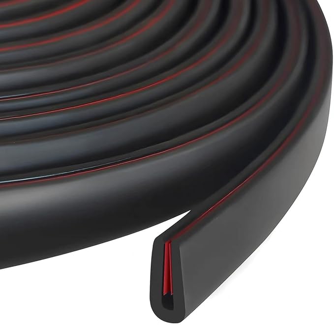 Rubber Edge Trim, 1/16" Self Adhesive Flexible U Channel Edge Protecter for Sheet Metal, Car Doors, U Shaped Sharp Edge Guards, Fit for 0-3/32" Width Edge, Black Color, 10Ft, EPDM Material