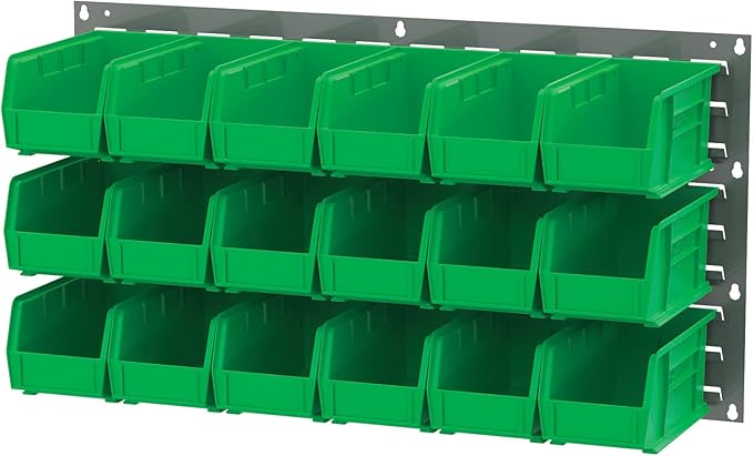 Akro-Mils 30136 Heavy Duty Wall Mount Garage Storage Steel Louvered Panel | Wall Storage Bin Hanging Organizer System for AkroBins, 36-Inch W x 19-Inch H, 4 Pack, Grey