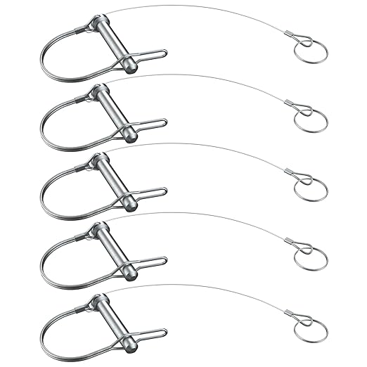 5Pcs Trailer Coupler Pin 5/16x 1-3/4（WxL） Prevents Loss Trailer Hitch Locking Pin with Plastic Coating Tether Steel Quick Release Ring for Shaft Trailer Tongue