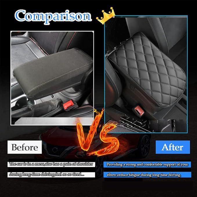 Car Center Console Pad,Memory Foam Car Armrest Cushion,Auto Armrest Pad,Knitted Corrugated Design,Great for Long-time Driving,Universal Car Armrest Seat Box Cover Protector for Most Vehicles